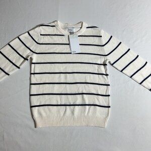 Boys Ivory & Navy Striped Cotton Pullover Sweater Size 7 Nordstrom Rack Casual S